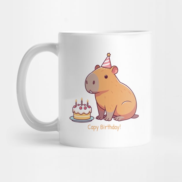 Cappy Capy Birthday Capybara by ThesePrints